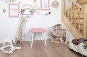Детский стол круглый Rolti Baby (розовый/белый, массив березы/мдф) в Тюмени - tumen.mebel24.online | фото