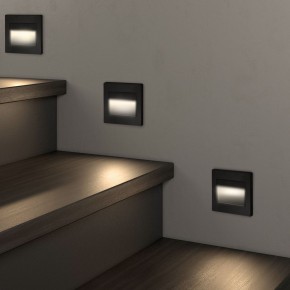 DK3050-BK Светильник встраиваемый в стену, IP 20, LED 3000, 1 Вт, черный пластик в Тюмени - tumen.mebel24.online | фото 3