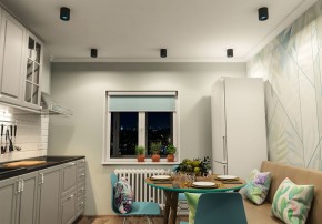 DK3090-BK+CY Светильник накладной IP 20, 10 Вт, GU5.3, LED, черный/голубой, пластик в Тюмени - tumen.mebel24.online | фото 2