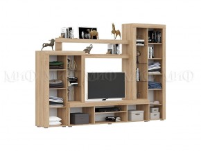 СТАС Гостиная (МДФ) Белый глянец/дуб сонома в Тюмени - tumen.mebel24.online | фото 2
