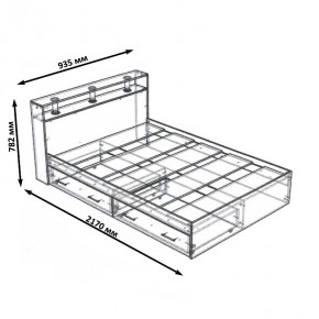 Камелия Кровать с ящиками 0900, цвет дуб сонома, ШхГхВ 93,5х217х78,2 см., сп.м. 900х2000 мм., без матраса, основание есть в Тюмени - tumen.mebel24.online | фото 6