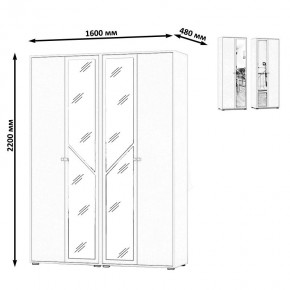 Камелия Шкаф 4-х створчатый, цвет дуб сонома, ШхГхВ 160х48х220 см., универсальная сборка, можно использовать как два отдельных шкафа в Тюмени - tumen.mebel24.online | фото 4