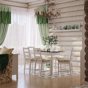 Комлект Вествик обеденный стол и четыре стула, массив сосны, цвет белый в Тюмени - tumen.mebel24.online | фото 1