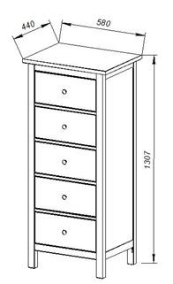Комод 05 Кантри белый с пятью ящиками в Тюмени - tumen.mebel24.online | фото 3