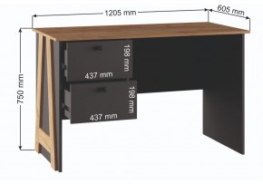 Компьютерный стол Теодора графит / крафт золотой в Тюмени - tumen.mebel24.online | фото 3