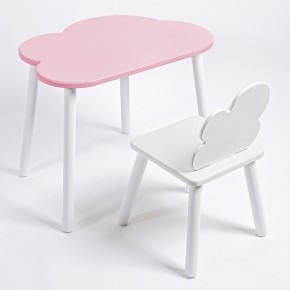 Комплект детский стол ОБЛАЧКО и стул ОБЛАЧКО ROLTI Baby (розовая столешница/белое сиденье/белые ножки) в Тюмени - tumen.mebel24.online | фото
