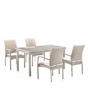 Комплект плетеной мебели T256C/Y376C-W85 Latte (4+1) + подушки на стульях в Тюмени - tumen.mebel24.online | фото