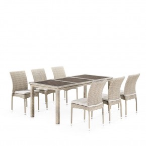 Комплект плетеной мебели T365/Y380C-W85 Latte (6+1) + подушки в Тюмени - tumen.mebel24.online | фото 1