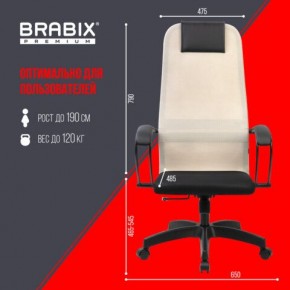 Кресло BRABIX PREMIUM "Ultimate EX-800" пластик, плотная двойная сетка Х2, черное/бежевое, 532916 в Тюмени - tumen.mebel24.online | фото 6