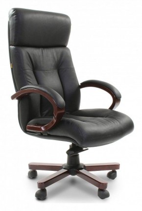 Кресло для руководителя Chairman 421 черный/орех темный, черный в Тюмени - tumen.mebel24.online | фото 1