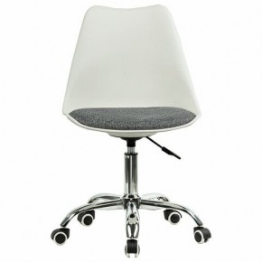 Кресло стул BRABIX "Eames MG-310 CH", хром, пластик белый, ткань серая, 532924 в Тюмени - tumen.mebel24.online | фото 1