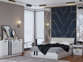 МАГНОЛИЯ Кровать 1600 с ортопедом (Белый глянец/белый) в Тюмени - tumen.mebel24.online | фото 2