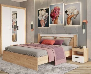 Кровать Адель 1.4 Настил из ДСП 2с дуб крафт золотой/белый в Тюмени - tumen.mebel24.online | фото 2