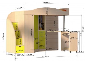 Кровать-чердак Юниор 4 (800*1900) в Тюмени - tumen.mebel24.online | фото 3