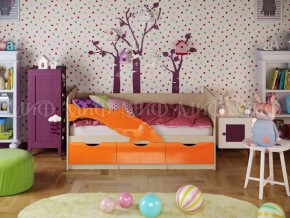 Кровать Дельфин-1 800*1600 (Оранжевый металлик/дуб крафт белый) в Тюмени - tumen.mebel24.online | фото