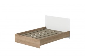 Кровать Эконом 1200 (Дуб крафт золотой/Белый текстурный) в Тюмени - tumen.mebel24.online | фото