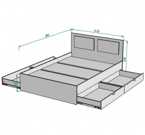 Кровать Ольга L35 (1400) 4 ящика в Тюмени - tumen.mebel24.online | фото 2