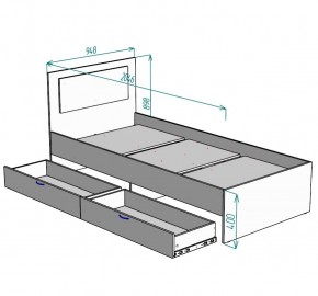 Кровать Ольга L48 (900) 2 ящика в Тюмени - tumen.mebel24.online | фото 2