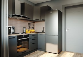 Кухня угловая Антрацит 2200х1000 (Стол. 38мм) в Тюмени - tumen.mebel24.online | фото 1