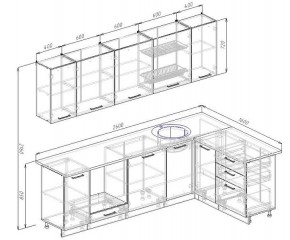Кухня угловая Антрацит 2600х1600 (Стол. 38мм) в Тюмени - tumen.mebel24.online | фото 2