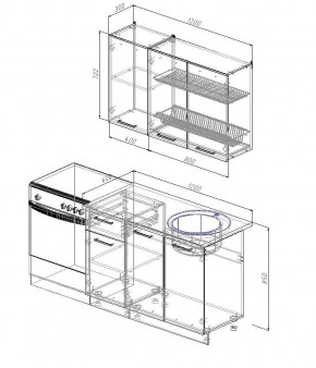 Кухонный гарнитур Антрацит 1200 (Стол. 26мм) в Тюмени - tumen.mebel24.online | фото 2