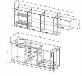 Кухонный гарнитур Антрацит 2550 (Стол. 38мм) в Тюмени - tumen.mebel24.online | фото 3