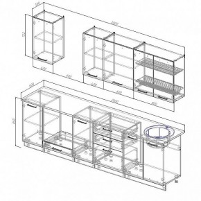 Кухонный гарнитур Антрацит 2800 (Стол. 38мм) в Тюмени - tumen.mebel24.online | фото 3