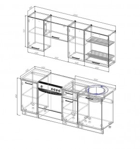 Кухонный гарнитур Графика 2000 (Стол. 38мм) в Тюмени - tumen.mebel24.online | фото 2