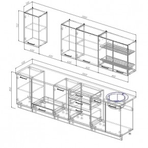 Кухонный гарнитур Капри 2800 (Стол. 38мм) в Тюмени - tumen.mebel24.online | фото 2