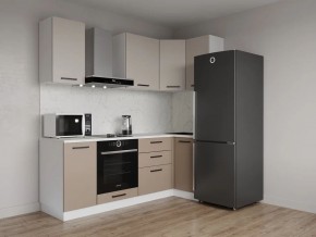 Кухонный гарнитур угловой Каппучино 2200*1000 (Стол. 38мм) в Тюмени - tumen.mebel24.online | фото