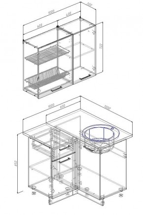 Кухонный гарнитур угловой Лада 1000х1000 (Стол. 38мм) в Тюмени - tumen.mebel24.online | фото 2