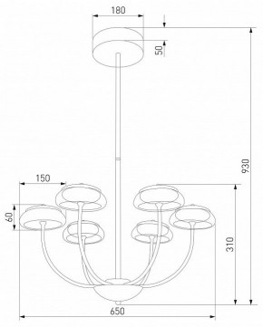 Люстра на штанге Eurosvet Fungo 50388 LED черный в Тюмени - tumen.mebel24.online | фото 4