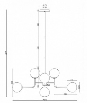 Люстра на штанге Maytoni Erich MOD221-PL-08-G в Тюмени - tumen.mebel24.online | фото 6