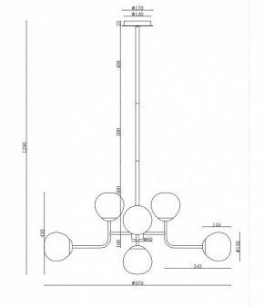 Люстра на штанге Maytoni Erich MOD221-PL-08-N в Тюмени - tumen.mebel24.online | фото 3