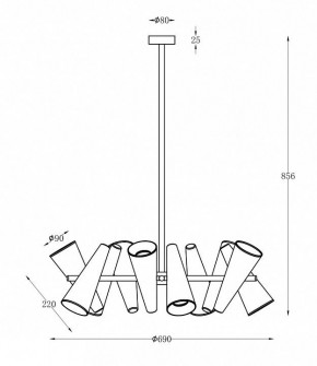 Люстра на штанге Maytoni Giro MOD095PL-10BS в Тюмени - tumen.mebel24.online | фото 2