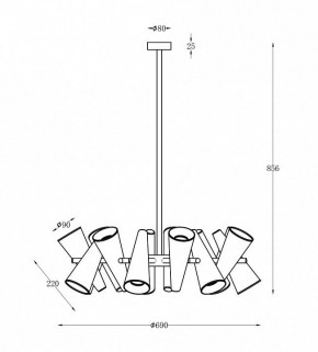 Люстра на штанге Maytoni Giro MOD095PL-14BS в Тюмени - tumen.mebel24.online | фото 3