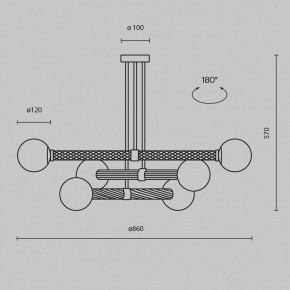 Люстра на штанге Maytoni Teatro MOD287PL-06BS в Тюмени - tumen.mebel24.online | фото 3
