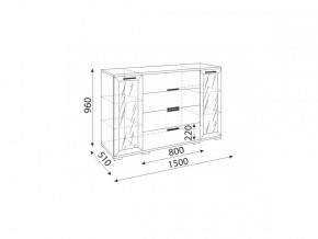 Мармарис (гостиная) М11 Комод-витрина в Тюмени - tumen.mebel24.online | фото 2