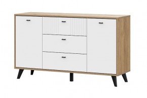 МИЛАН Комод 3 ящика двухстворчатый (Белый Матовый) в Тюмени - tumen.mebel24.online | фото