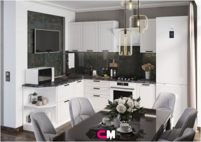 Модульная кухня Альфа холст белый в Тюмени - tumen.mebel24.online | фото 1
