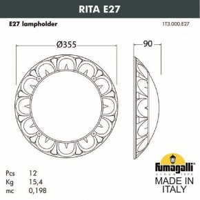 Накладной светильник Fumagalli Rita 1T3.000.000.AYE27 в Тюмени - tumen.mebel24.online | фото 2