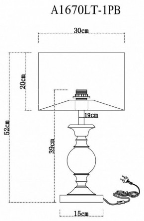 Настольная лампа декоративная Arte Lamp Baymont A1670LT-1PB в Тюмени - tumen.mebel24.online | фото 7