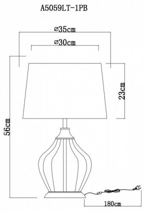 Настольная лампа декоративная Arte Lamp Baymont A5059LT-1PB в Тюмени - tumen.mebel24.online | фото 3