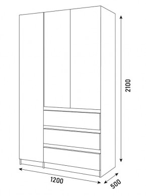 ПАРУС Шкаф 3-х ств. 1200 в Тюмени - tumen.mebel24.online | фото 3