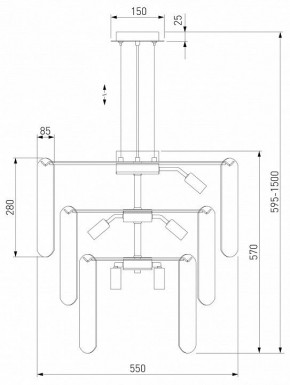 Подвесная люстра Eurosvet Claire 60171 золото в Тюмени - tumen.mebel24.online | фото 5
