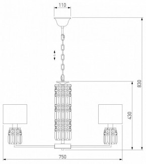 Подвесная люстра Eurosvet Zaffiro 10099/8 хром/прозрачный хрусталь Strotskis (новый абажур) в Тюмени - tumen.mebel24.online | фото 5