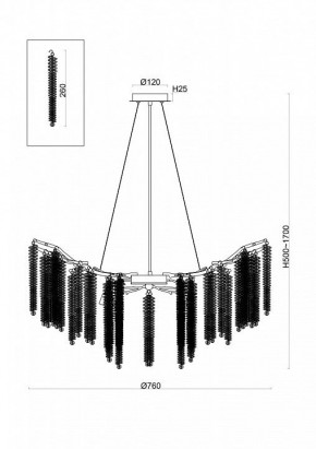 Подвесная люстра Freya Mineral FR1010PL-10G в Тюмени - tumen.mebel24.online | фото 2
