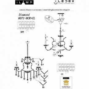 Подвесная люстра iLamp Diamond 6071-8 CR+CL в Тюмени - tumen.mebel24.online | фото 2