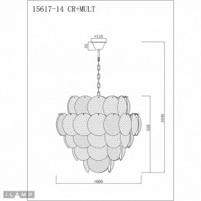 Подвесная люстра iLamp Rivoli 15617-14 CR+MULT в Тюмени - tumen.mebel24.online | фото 3