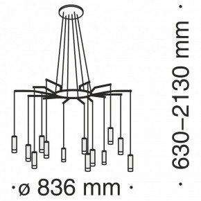 Подвесная люстра Maytoni Davida MOD035PL-12B в Тюмени - tumen.mebel24.online | фото 6